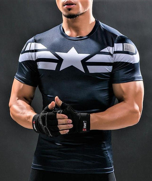 Captain America Workout Shirt, M / 9