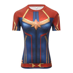 CAPTAIN MARVEL Gym T shirt Women s Gym Heroics Apparel